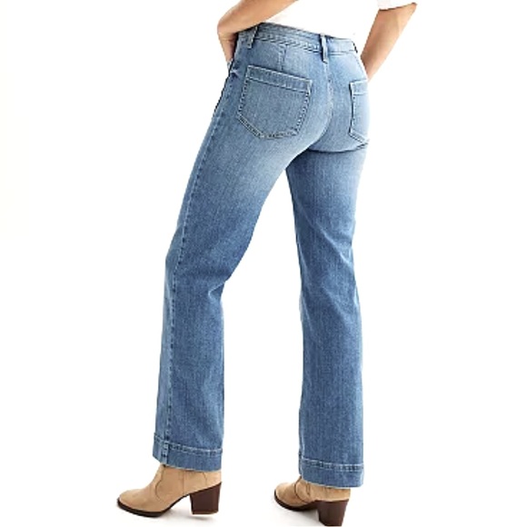 LOFT sz 18 medium blue Modern Slim Through the Hip mid rise wide leg jeans pants - Picture 14 of 14